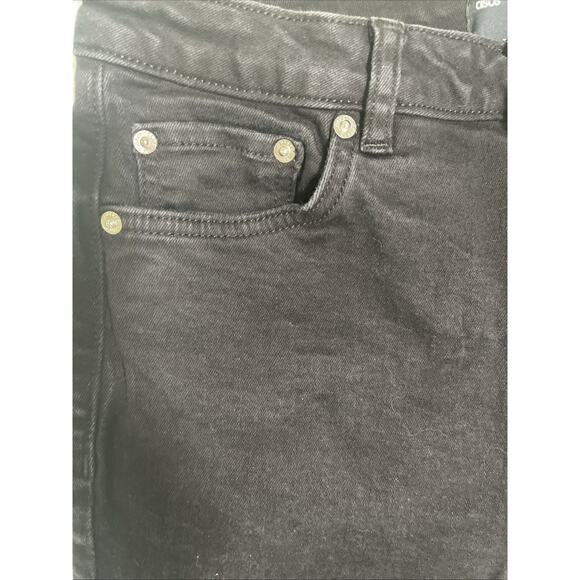 ASOS Denim Jeans Women's Size US 28/26 Black Straight No Back Pockets Slit Hem - Picture 3 of 6
